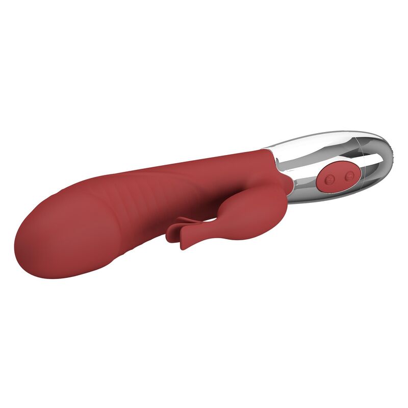PRETTY LOVE - VIBRADOR RABBIT ROSEWOOD 30 FUNCIONES RECARGABLE USB ROJO - Imagen 6