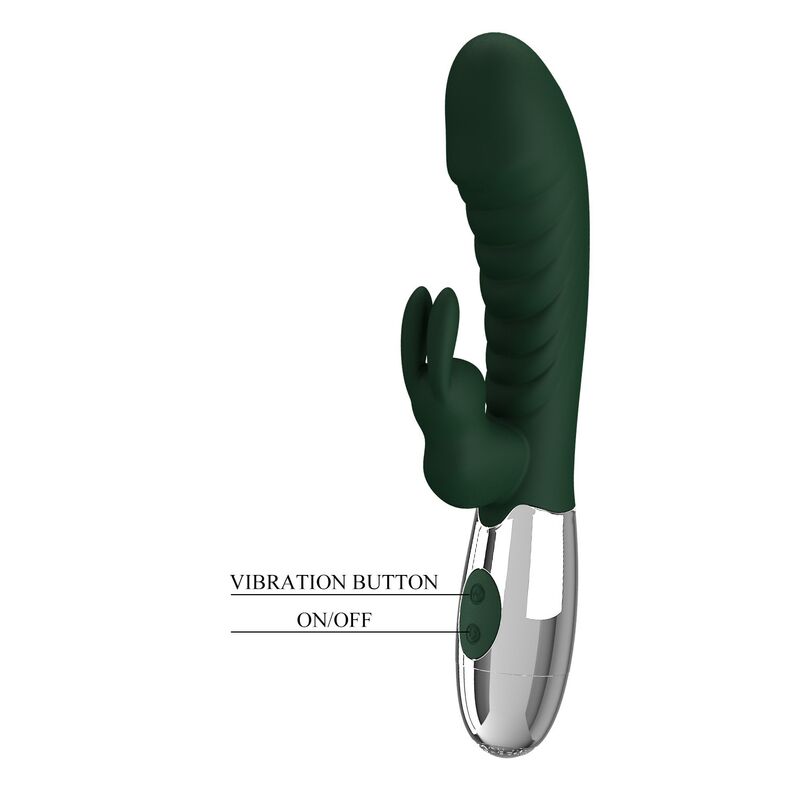 PRETTY LOVE - VIBRADOR RABBIT NAUGHTY BUNNY 30 FUNCIONES RECARGABLE USB VERDE - Imagen 8