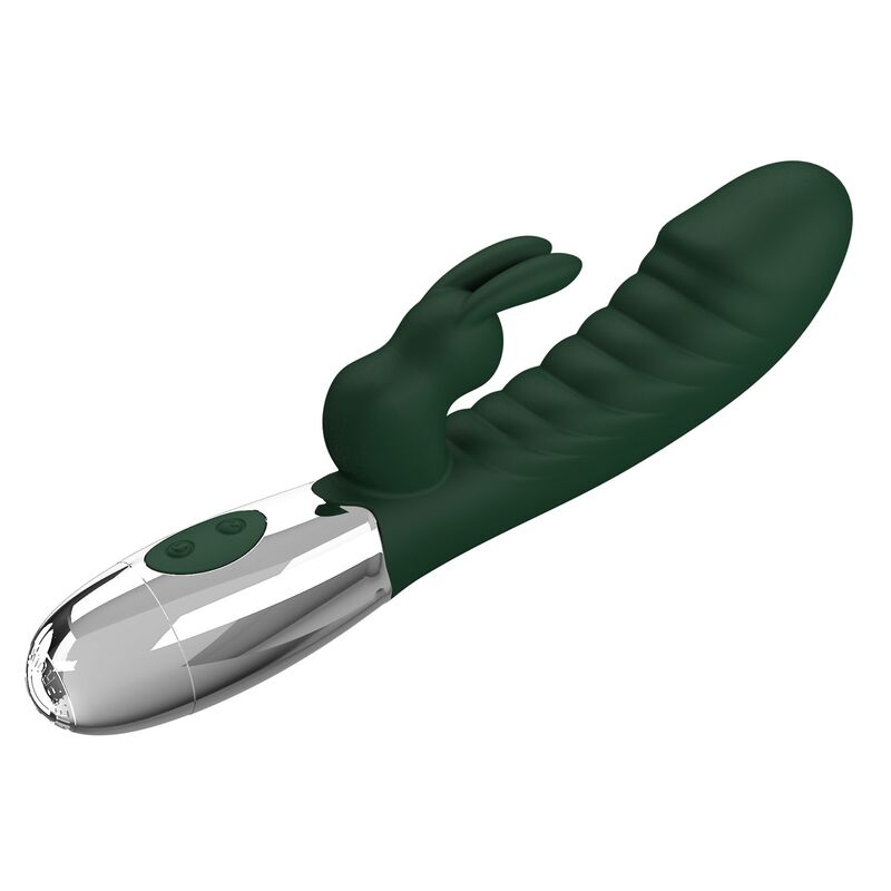 PRETTY LOVE - VIBRADOR RABBIT NAUGHTY BUNNY 30 FUNCIONES RECARGABLE USB VERDE - Imagen 9
