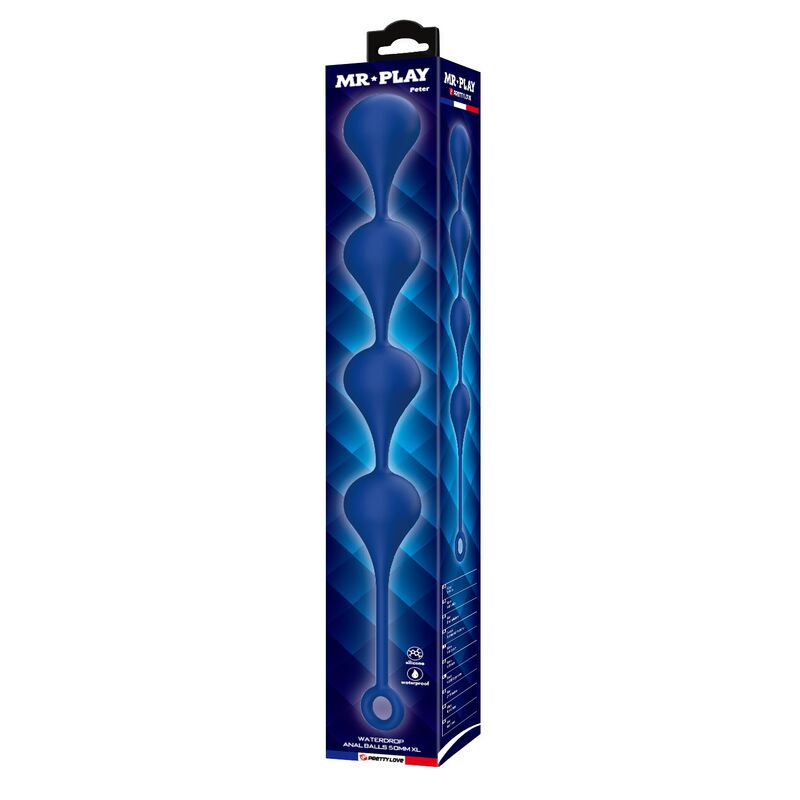 MR PLAY - BOLAS ANALES SILICONA AZUL TALLA XL -Ø- 52,5 CM - Imagen 2