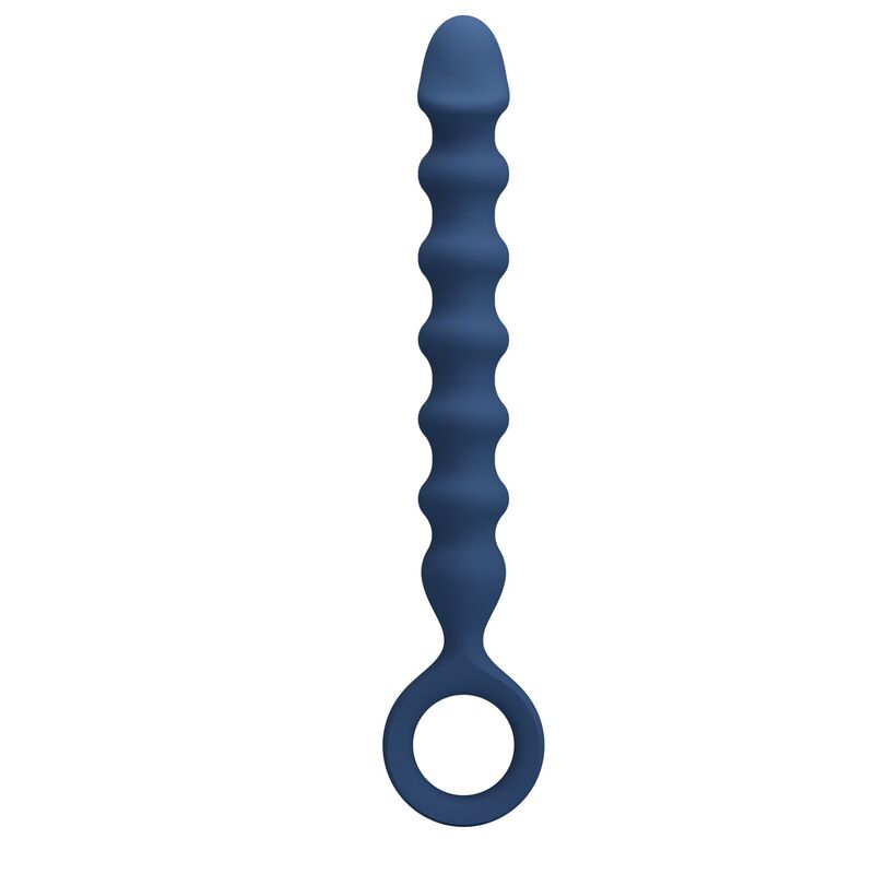 MR PLAY – BOLAS ANALES Y PLUG ANAL SILICONA AZUL -Ø- 3,4 CM – 28,5 CM