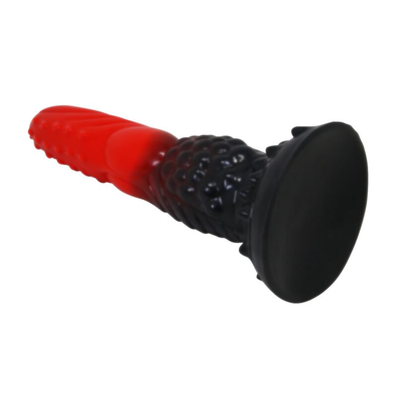 POWER MONSTERS - FIRE DRAGON DILDO FANTASÍA CON VENTOSA 24,5 CM Ø 5,8 CM ROJO Y NEGRO - Imagen 2
