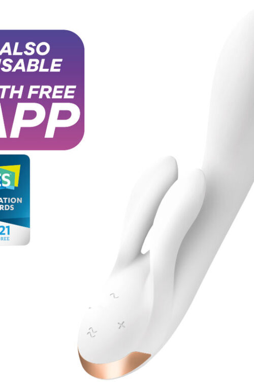 SATISFYER DOUBLE FLEX VIBRADOR APP – BLANCO