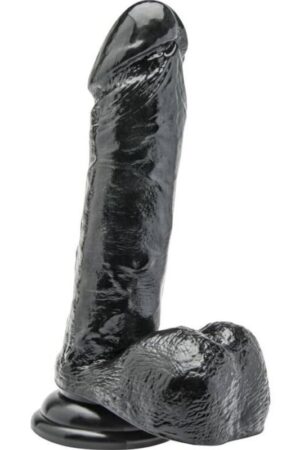 GET REAL - DILDO 18 CM CON TESTÍCULOS NEGRO