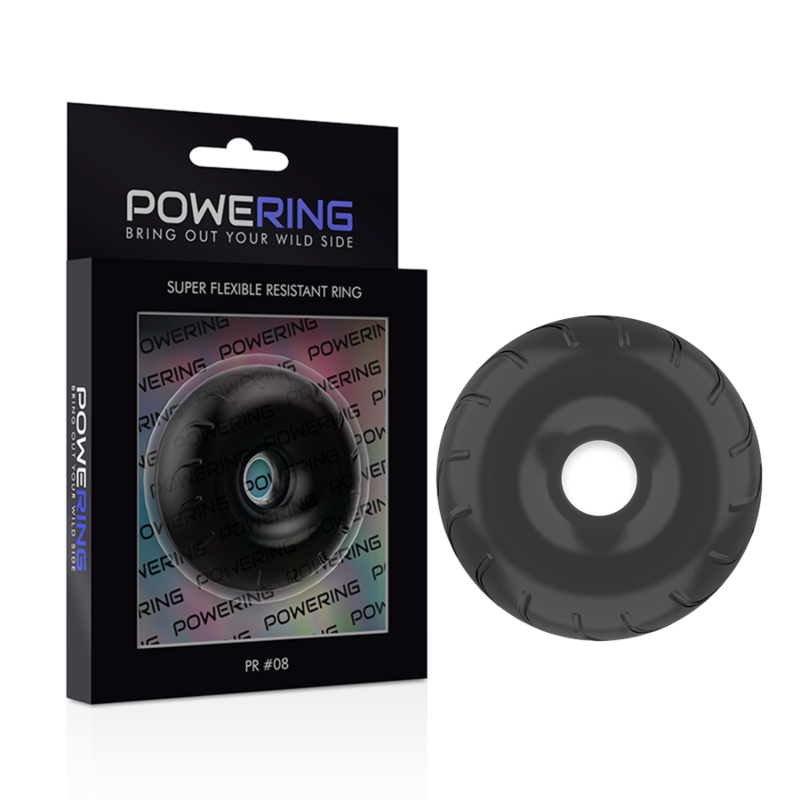 POWERING - SUPER FLEXIBLE Y RESISTENTE ANILLO PENE 5CM PR08 NEGRO - Imagen 7