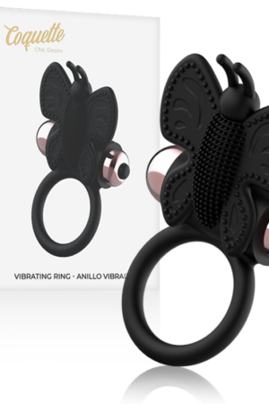 COQUETTE CHIC DESIRE - COCK RING BUTTERFLY ANILLO VIBRADOR NEGRO / GOLD
