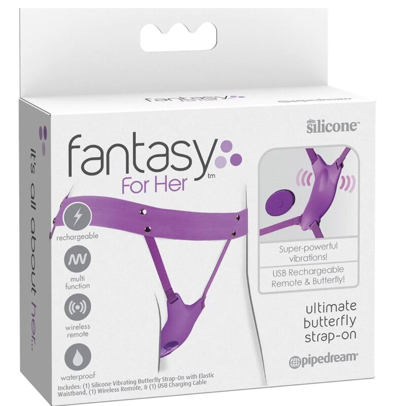 FANTASY FOR HER - ARNES MARIPOSA VIBRADOR, RECARGABLE & CONTROL REMOTO VIOLETA - Imagen 2