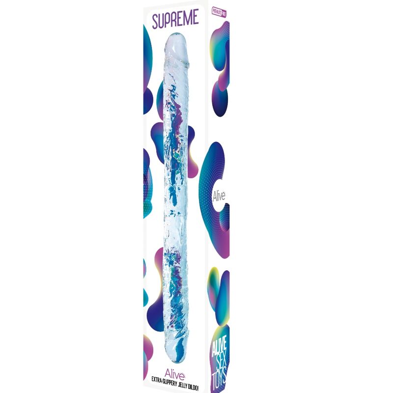 ALIVE - SUPREME PENE REALÍSTICO DOBLE TRANSPARENTE 38.5 CM - Imagen 2