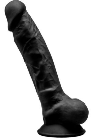SILEXD - MODELO 1 PENE REALÍSTICO SILICONA PREMIUM SILEXPAN NEGRO 17.5 CM