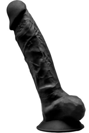 SILEXD - MODELO 1 PENE REALÍSTICO SILICONA PREMIUM SILEXPAN NEGRO 23 CM
