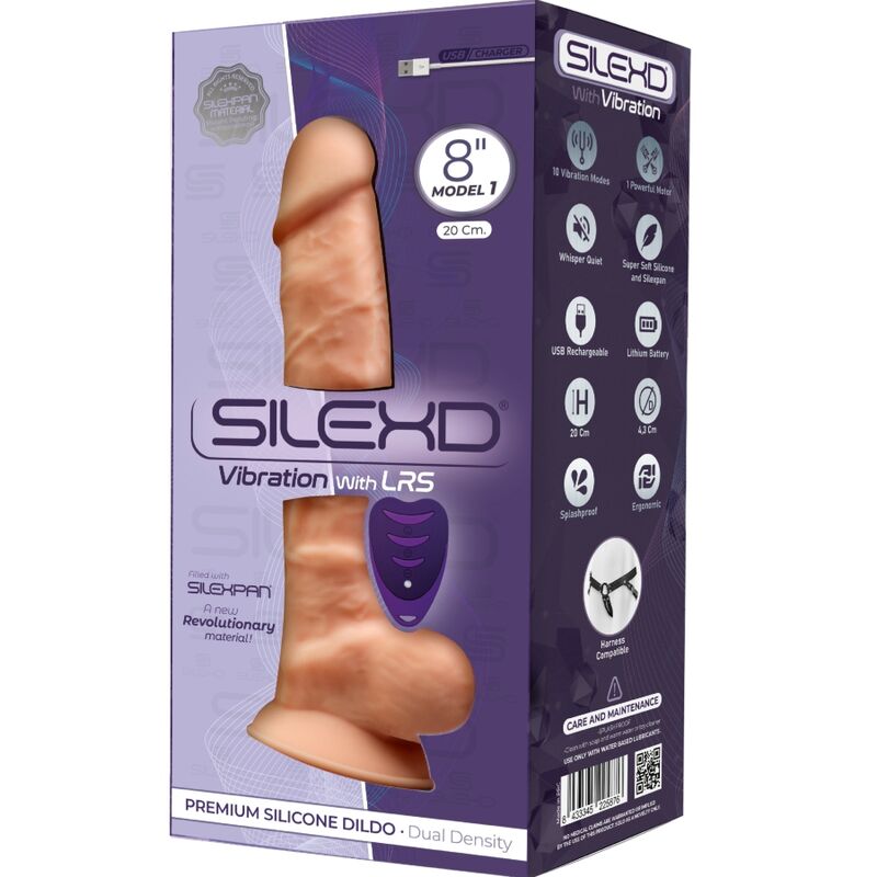 SILEXD - MODELO 1 PENE REALÍSTICO VIBRADOR SILICONA PREMIUM SILEXPAN CONTROL REMOTO 20 CM - Imagen 2