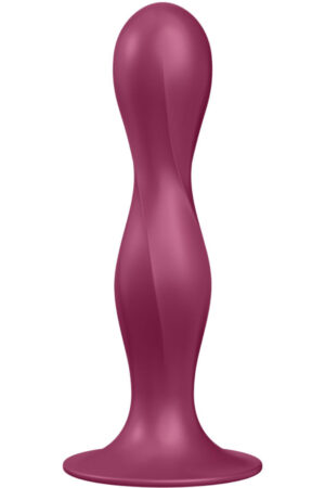 SATISFYER - DOUBLE BALL-R DILDO SILICONA GRANATE