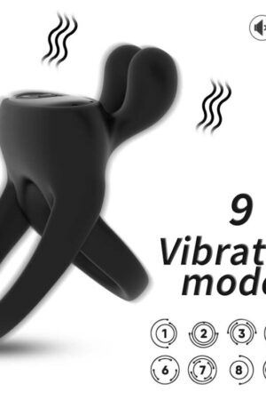 ARMONY - ANILLO VIBRADOR RABBIT NEGRO