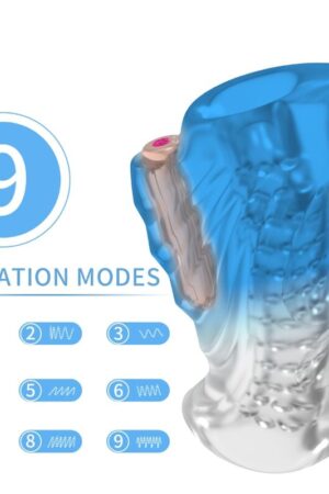 ARMONY - MASTURBATOR DEDAL & VIBRADOR AZUL DEGRADADO