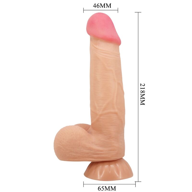 PRETTY LOVE - SLIDING SKIN SERIES DILDO REALÍSTICO CON VENTOSA PIEL DESLIZANTE CONTROL REMOTO NATURAL 21.8 CM - Imagen 2