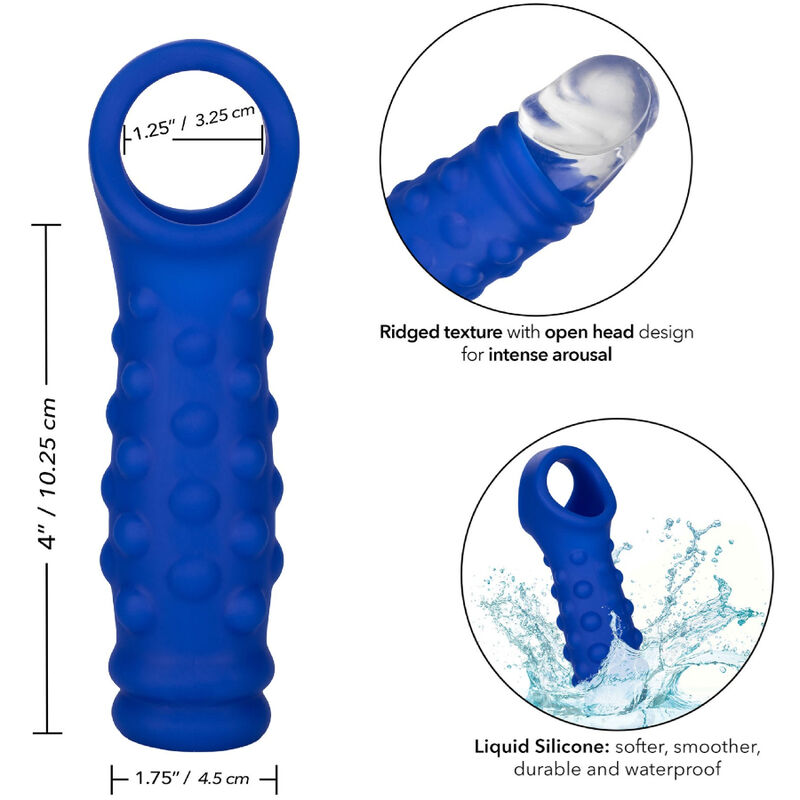 CALEXOTICS - ADMIRAL BEADED FUNDA PENE SILICONA LÍQUIDA AZUL - Imagen 2