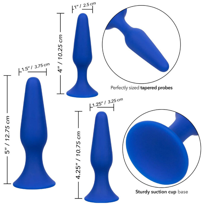 CALEXOTICS - ADMIRAL KIT 3 PLUG ANAL AZUL - Imagen 2