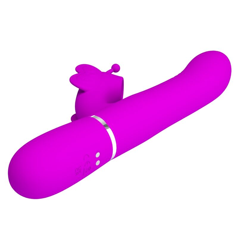 PRETTY LOVE - VIBRADOR RABBIT MULTIFUNCIÓN 4 EN 1 MARIPOSA FUCSIA - Imagen 5