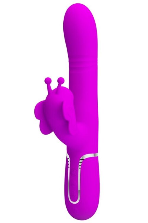 PRETTY LOVE – VIBRADOR RABBIT MULTIFUNCIÓN 4 EN 1 MARIPOSA FUCSIA