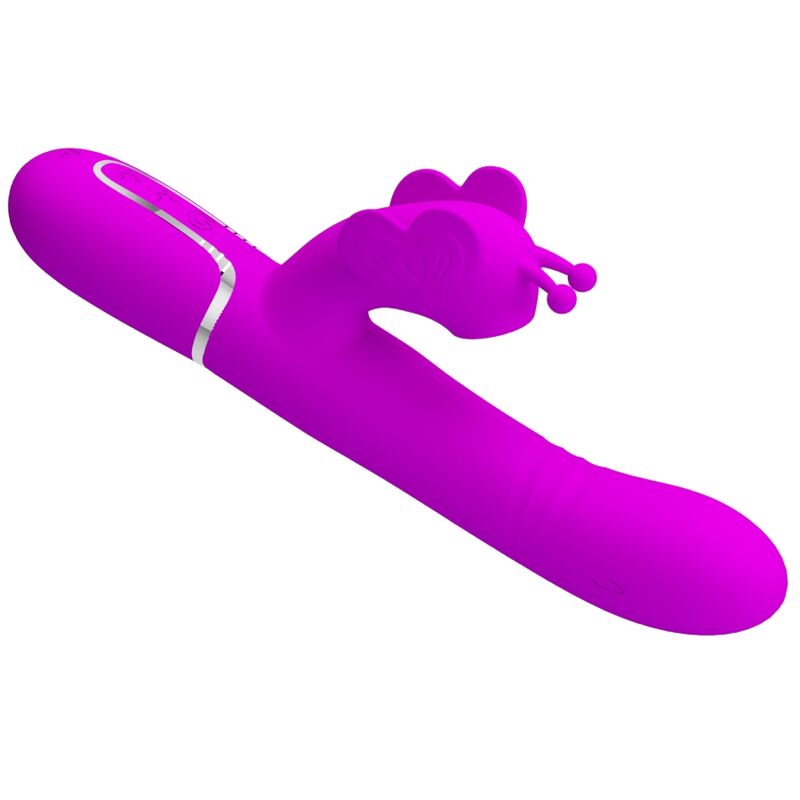 PRETTY LOVE - VIBRADOR RABBIT MULTIFUNCIÓN 4 EN 1 MARIPOSA FUCSIA - Imagen 4