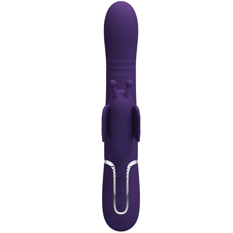 PRETTY LOVE - VIBRADOR RABBIT MULTIFUNCIÓN 4 EN 1 MARIPOSA MORADO - Imagen 7