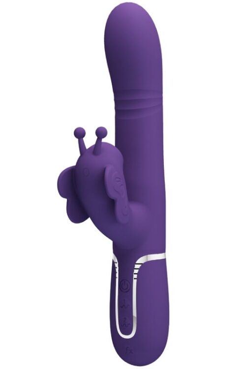 PRETTY LOVE – VIBRADOR RABBIT MULTIFUNCIÓN 4 EN 1 MARIPOSA MORADO