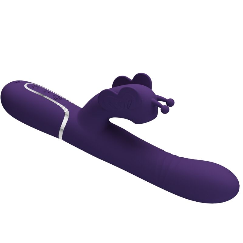 PRETTY LOVE - VIBRADOR RABBIT MULTIFUNCIÓN 4 EN 1 MARIPOSA MORADO - Imagen 6