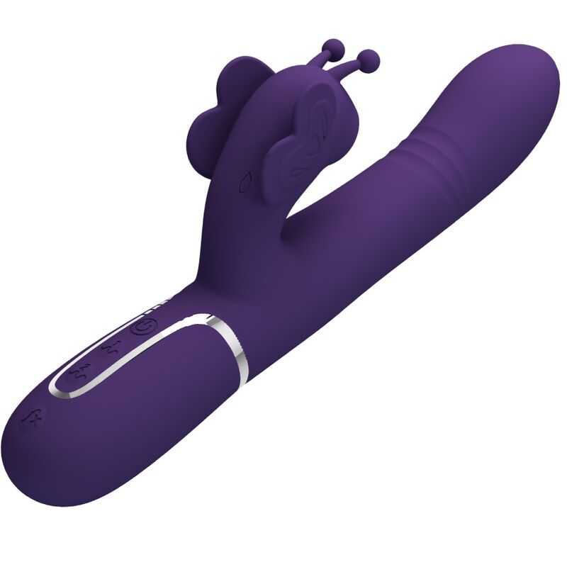 PRETTY LOVE - VIBRADOR RABBIT MULTIFUNCIÓN 4 EN 1 MARIPOSA MORADO - Imagen 4