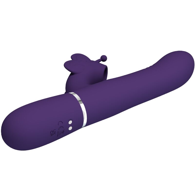 PRETTY LOVE - VIBRADOR RABBIT MULTIFUNCIÓN 4 EN 1 MARIPOSA MORADO - Imagen 3