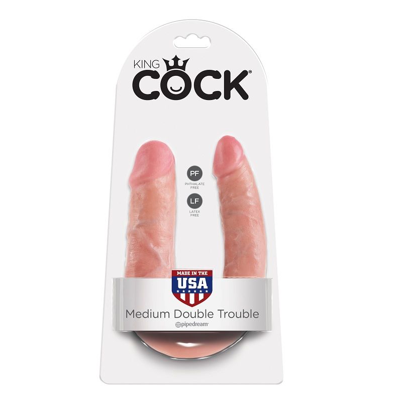 KING COCK - DILDO DOBLE PENETRACIÓN 13.9 CM NATURAL - Imagen 4