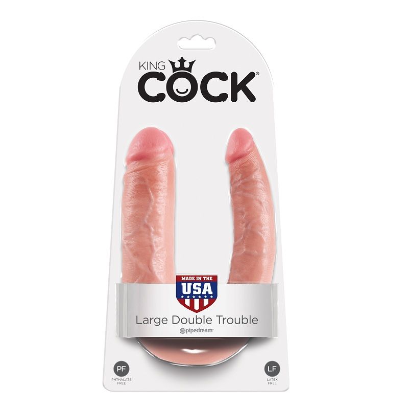 KING COCK - DILDO DOBLE PENETRACIÓN 17.8 CM NATURAL - Imagen 5