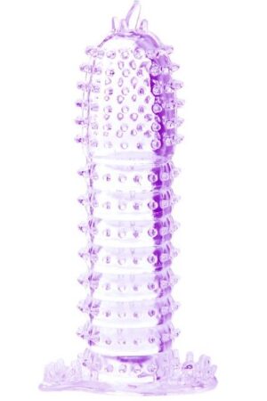 BAILE - FUNDA PARA PENE CON PUNTOS ESTIMULANTES MORADO 14 CM