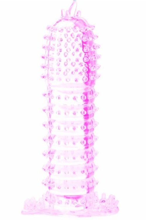 BAILE – FUNDA PARA PENE CON PUNTOS ESTIMULANTES ROSA 14 CM