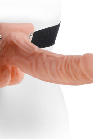 FETISH FANTASY SERIES - 7 HOLLOW STRAP-ON WITH BALLS 17.8CM NATURAL
