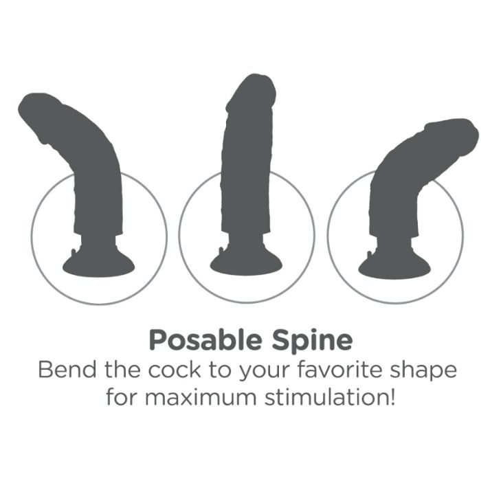 KING COCK - DILDO VIBRADOR CON TESTICULOS 20.3 CM NATURAL - Imagen 5