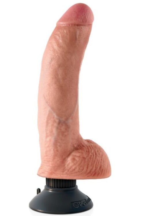 KING COCK – DILDO VIBRADOR CON TESTICULOS 23 CM NATURAL