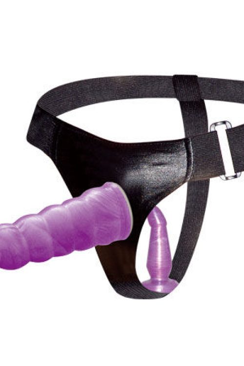 BAILE – ARNÉS ANAL Y VAGINAL FEMENINO LILA PUNTO G 17 CM