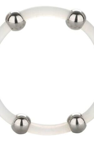 CALEXOTICS - ANILLO DE SILICONA CON CUENTAS DE ACERO TALLA XL