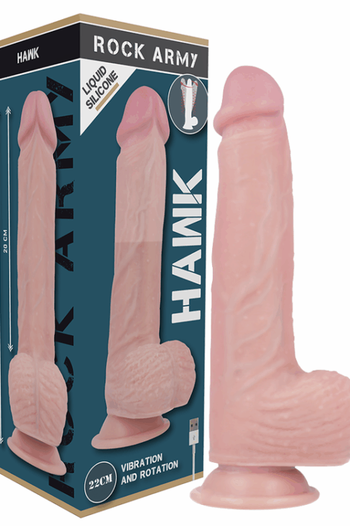 ROCKARMY – HAWK REALÍSTICO ROTADOR Y VIBRADOR 22 CM -O- 4.6 CM