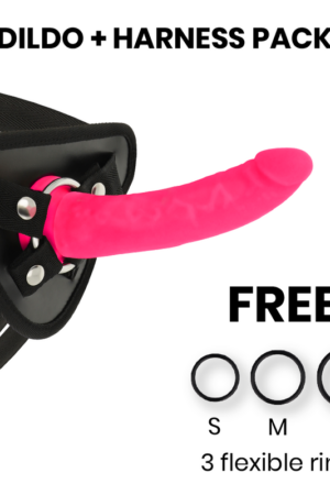 DELTA CLUB - TOYS ARNES + DILDO ROSA SILICONA MEDICA 17 CM -O- 3 CM