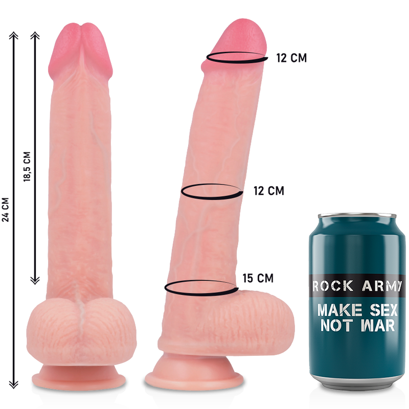 ROCKARMY - ARNÉS + LIQUID SILICONE DILDO PREMIUM KINGCOBRA 24 CM -O- 4.77 CM - Imagen 13